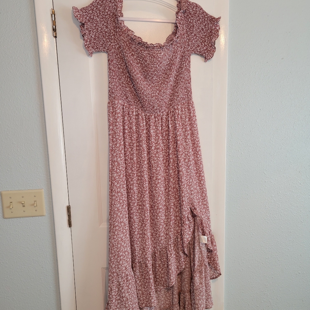 Francesca's Collection Off the Shoulder Floral Ditsy Maxi Dress EUC